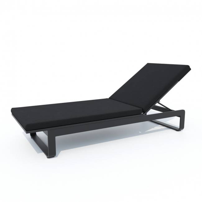 Шезлонг LETTO черный - каркас карбон