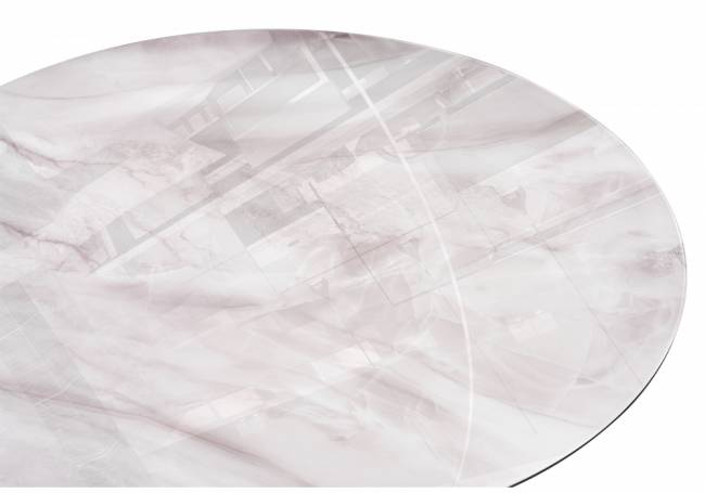 Стол стеклянный Вивиен 110 серый мрамор / черный