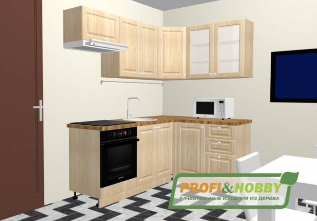 Кухня 2 х 1.4 х 2.14 м, массив сосны, эмаль Кухня 2 х 1.4 х 2.14 м, массив сосны, эмаль