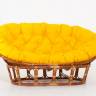 Кресло "MAMASAN" коньяк  желтая подушка