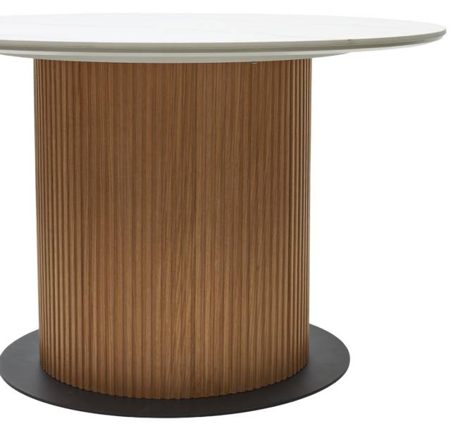 Стол MESA D120 цвет БЕЛЫЙ МРАМОР M326 / Каркас OAK, ®DISAUR