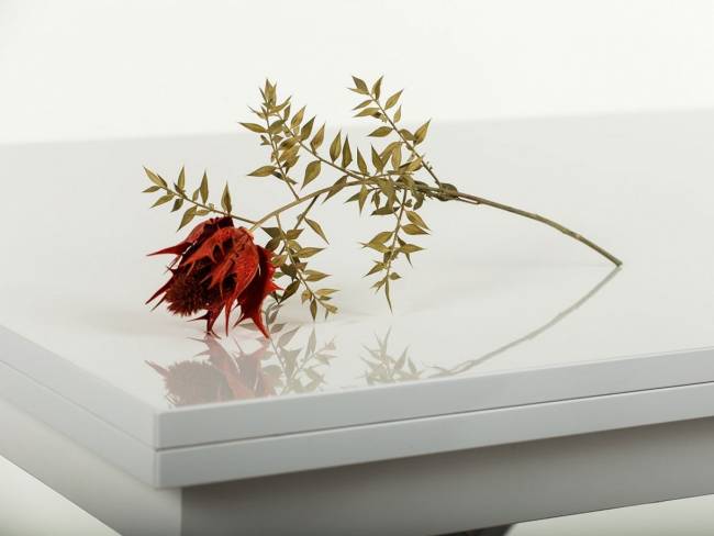 Стол-трансформер Левмар Slide G15/S79 белый глянец/ опоры нерж.сталь