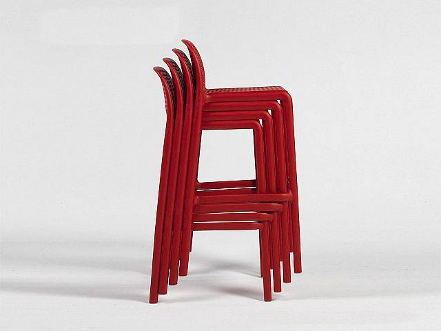 Стул пластиковый барный Lido красный 490х510х970 мм Стул пластиковый барный Lido красный 490х510х970 мм