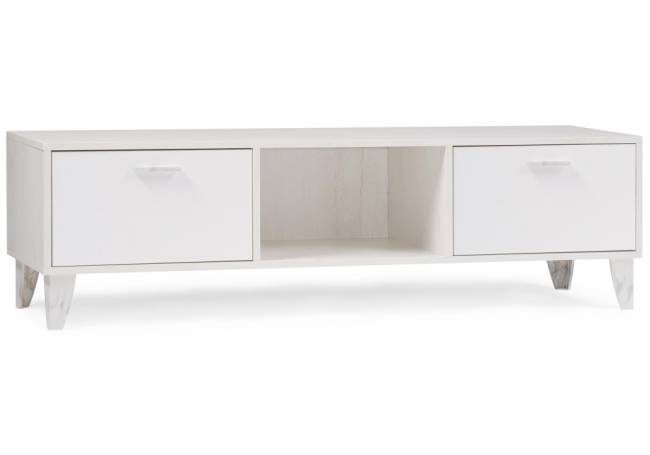 Эго Т-3 на ножках бетон светлый / белый глянец