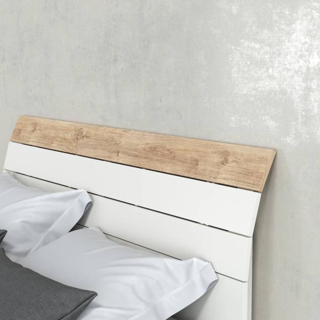 Кровать Муссон 11.41 цвет белый/дуб эндгрейн элегантный Кровать Муссон 11.41 цвет белый/дуб эндгрейн элегантный
