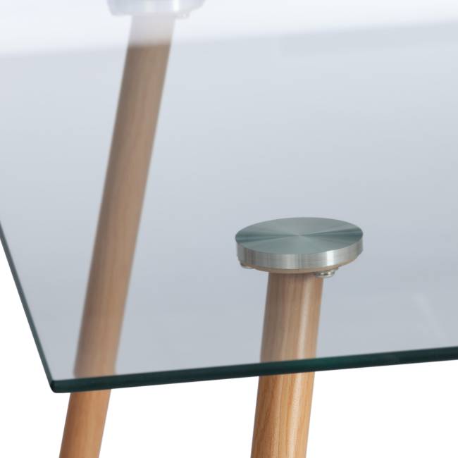 Стол SOPHIA (mod. 5003) металл/стекло (8мм), бук/прозрачный, 110 х 80 х 75 см бук/прозрачный металл/стекло (8мм)