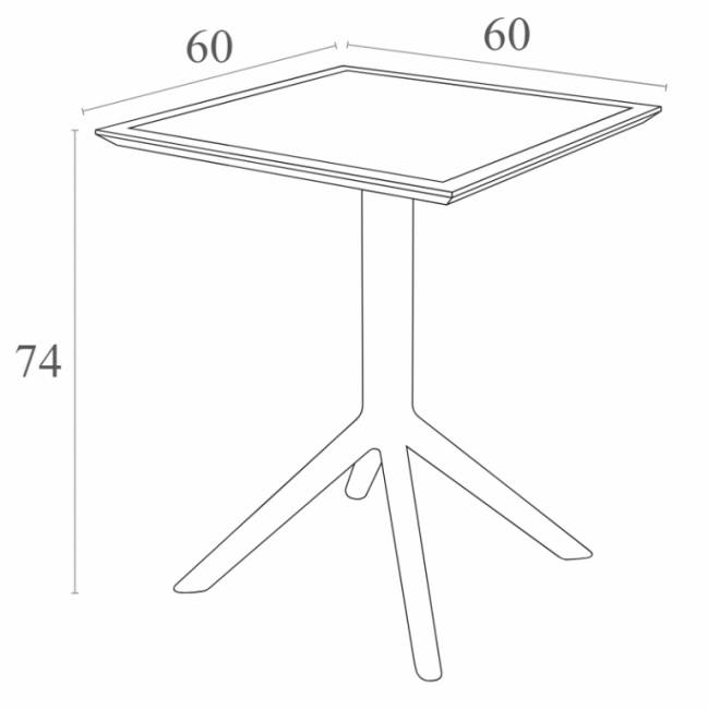 Стол пластиковый складной Sky Folding Table 60 белый 600х600х740 мм Стол пластиковый складной Sky Folding Table 60 белый 600х600х740 мм