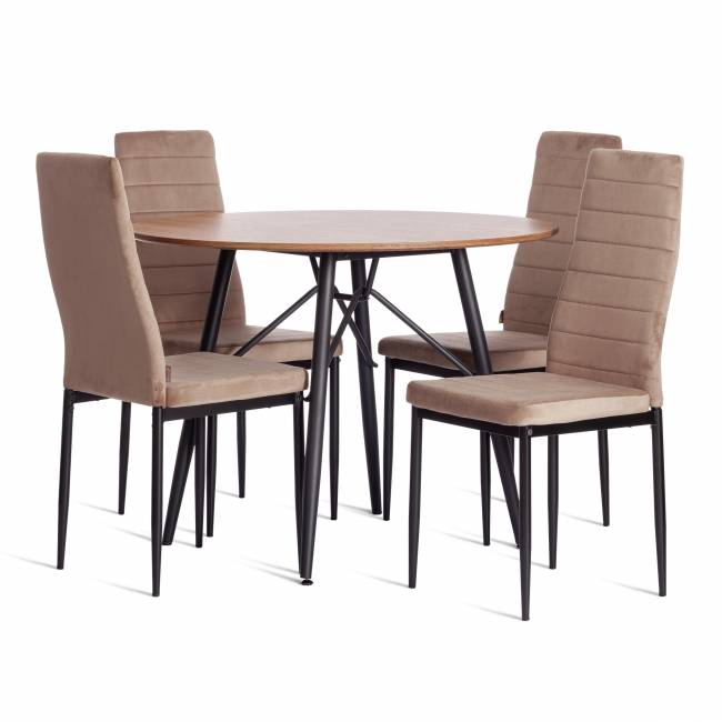 Стул Easy (mod. JSC02-1) / 1 шт. в упаковке металл, флок, 41 х 52 х 96 см, Beige (бежевый) HLR8 / черный бежевый металл, флок