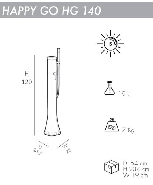 Душ солнечный для ног Happy Go HG 140 245х230х1200 мм Душ солнечный для ног Happy Go HG 140 245х230х1200 мм
