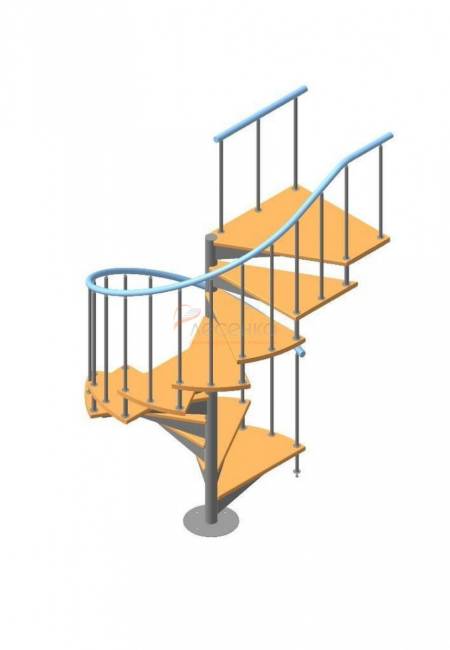 Винтовая лестница ЛЕС-1,8 высота 2475-2700, Серый, Сосна Винтовая лестница ЛЕС-1,8 высота 2475-2700, Серый, Сосна