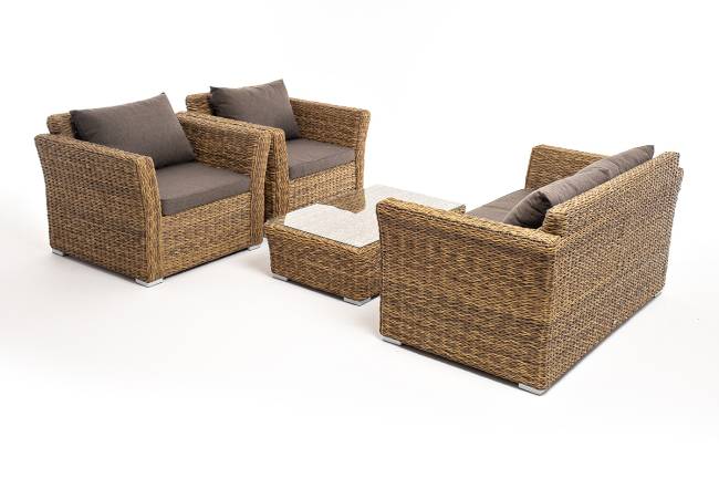 "Капучино Сингл" лаунж-зона из искусственного ротанга (гиацинт), цвет соломенный "Капучино Сингл" лаунж-зона из искусственного ротанга (гиацинт), цвет соломенный