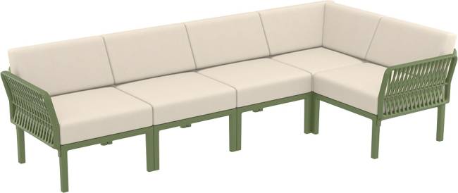 Комплект пластиковой мебели Portofino Lounge Corner оливковый, бежевый Комплект пластиковой мебели Portofino Lounge Corner оливковый, бежевый