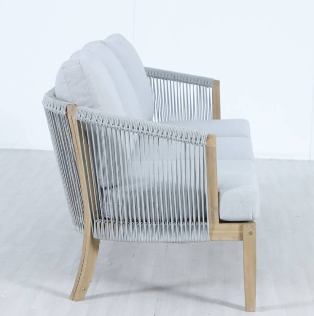 Диван деревянный трехместный Veneto светлый тик, серый 1880х802х711 мм Диван деревянный трехместный Veneto светлый тик, серый 1880х802х711 мм