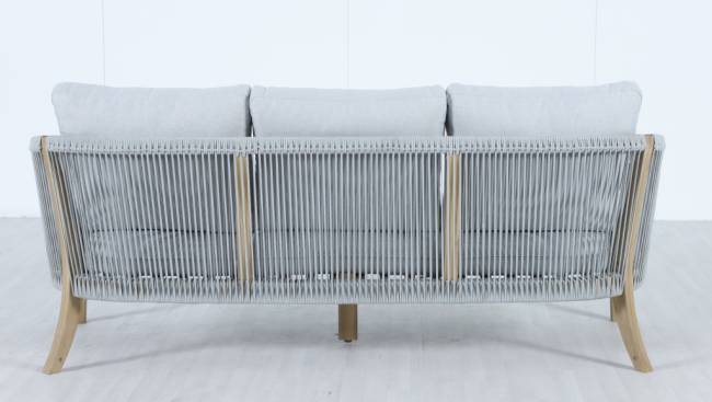 Диван деревянный трехместный Veneto светлый тик, серый 1880х802х711 мм Диван деревянный трехместный Veneto светлый тик, серый 1880х802х711 мм