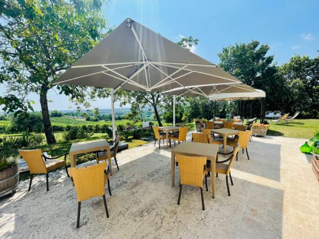 Зонт профессиональный 3х4 м Astro Starwhite белый, серо-коричневый 3000х4000 мм