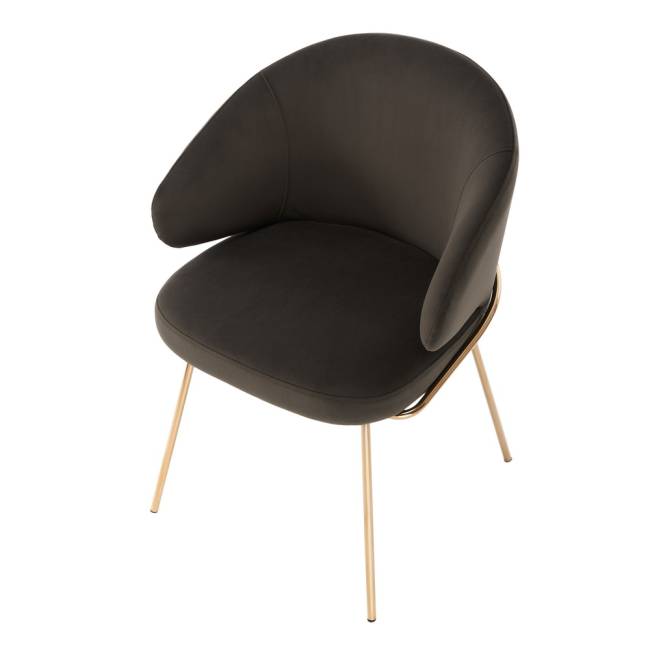 Стул-полукресло Emil графит с золотыми ножками Стул-полукресло Emil графит с золотыми ножками