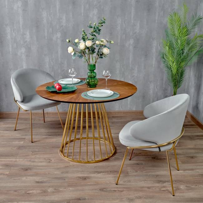 Стул-полукресло Emil графит с золотыми ножками Стул-полукресло Emil графит с золотыми ножками