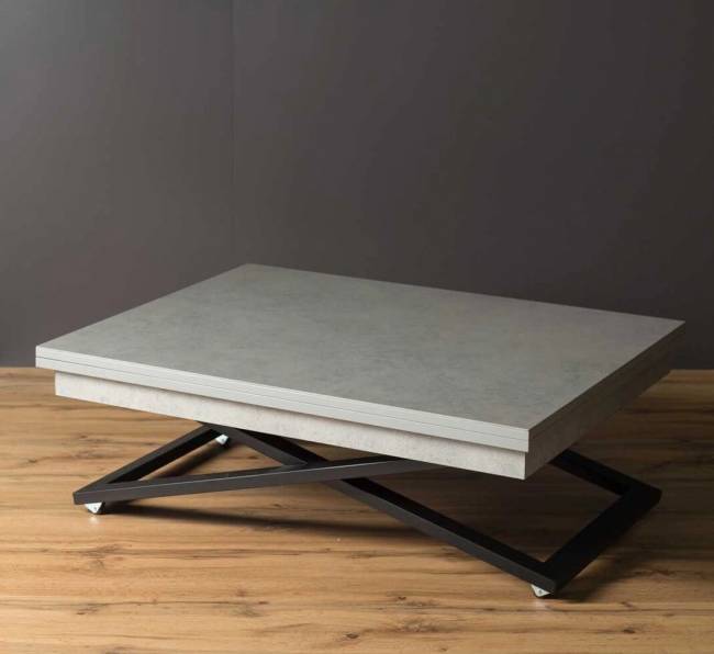 Стол-трансформер Левмар Cross P02/S53 Гриджио/черный Стол-трансформер Левмар Cross P02/S53 Гриджио/черный