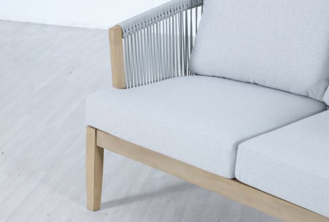 Диван деревянный двухместный Veneto светлый тик, серый 1280х802х711 мм Диван деревянный двухместный Veneto светлый тик, серый 1280х802х711 мм