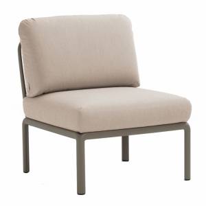 Модуль центральный пластиковый с подушками Komodo Elemento Centrale тортора, холст 720х780х880 мм