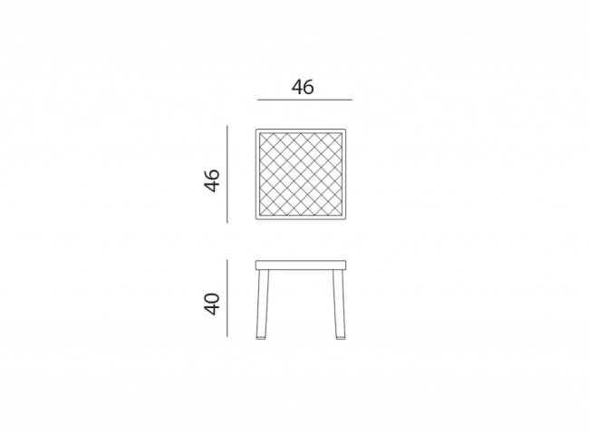 Столик пластиковый для лежака Rodi кофе 460х460х400 мм Столик пластиковый для лежака Rodi кофе 460х460х400 мм