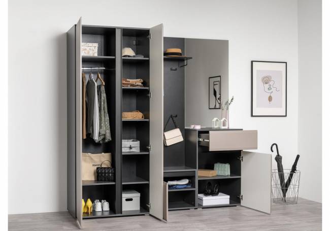 Шкаф Сейдиль 16.367.02 антрацит / веллюто капучино