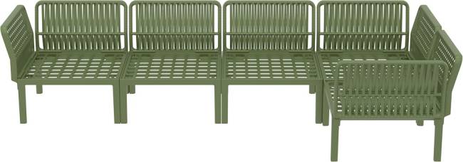 Комплект пластиковой мебели Portofino Lounge Corner оливковый, темно-серый Комплект пластиковой мебели Portofino Lounge Corner оливковый, темно-серый