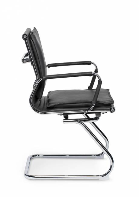 Кресло офисное / Харман CF только Москва / УЦЕНКА  (black) хром / черная экокожа