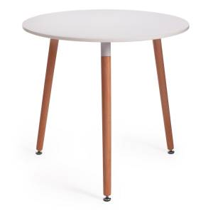 Стол обеденный Марс/Mars (мод.T1004) МДФ/дерево, белый/натуральный, 80х80х75см White (Белый) / Natural (натуральный) МДФ/дерево