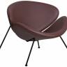 Кресло дизайнерское DOBRIN EMILY, коричневый винил YP5, черное основание
