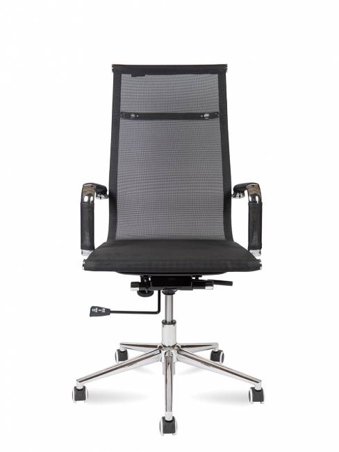 Кресло офисное / Хельмут только Москва / УЦЕНКА  (black) сталь + хром / черная сетка
