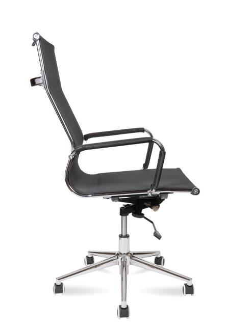 Кресло офисное / Хельмут только Москва / УЦЕНКА  (black) сталь + хром / черная сетка