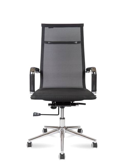 Кресло офисное / Хельмут только Москва / УЦЕНКА  (black) сталь + хром / черная сетка