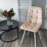 Стул РИЧИ, цвет H-06 Бежевый, велюр / белый каркас М-City Стул РИЧИ, цвет H-06 Бежевый, велюр / белый каркас М-City