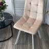Стул РИЧИ, цвет H-06 Бежевый, велюр / белый каркас М-City Стул РИЧИ, цвет H-06 Бежевый, велюр / белый каркас М-City
