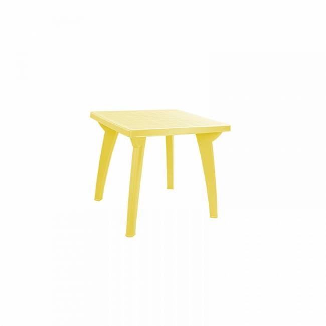 Стол пластиковый Луна квадратный, желтый