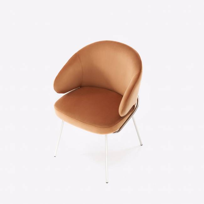 Дизайнерский стул Cosmos терракотовый, основание хром