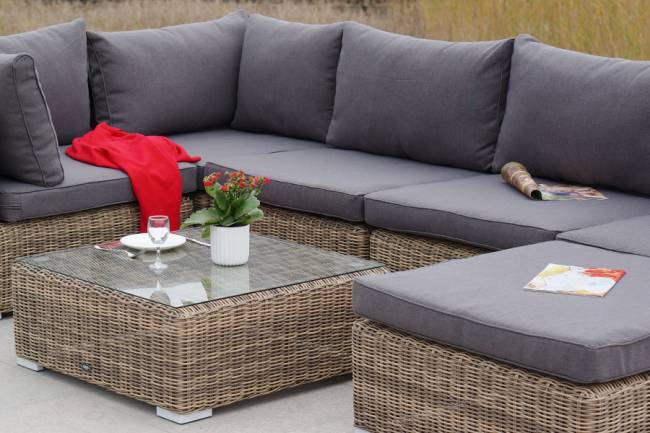 "Лунго" трансформирующаяся лаунж-зона из искусственного ротанга, цвет соломенный "Лунго" трансформирующаяся лаунж-зона из искусственного ротанга, цвет соломенный