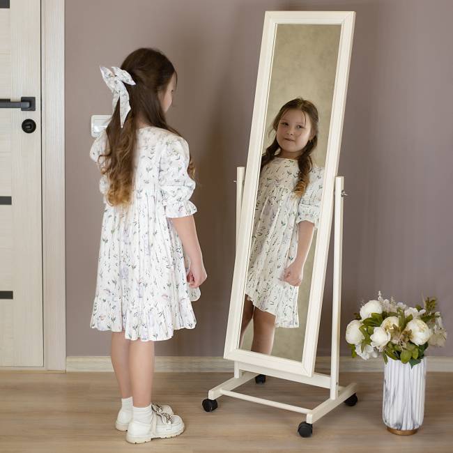 Зеркало напольное BeautyStyle 27 слоновая кость 135 см х 42,5 см Зеркало напольное BeautyStyle 27 слоновая кость 135 см х 42,5 см