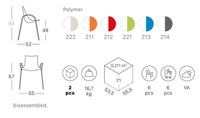 Кресло пластиковое двухцветное Zebra Bicolore хром, белый, голубой 550х520х810 мм