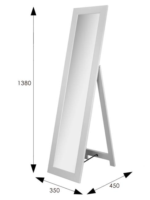 Зеркало напольное BeautyStyle 8 белый 138 см х 35 см Зеркало напольное BeautyStyle 8 белый 138 см х 35 см