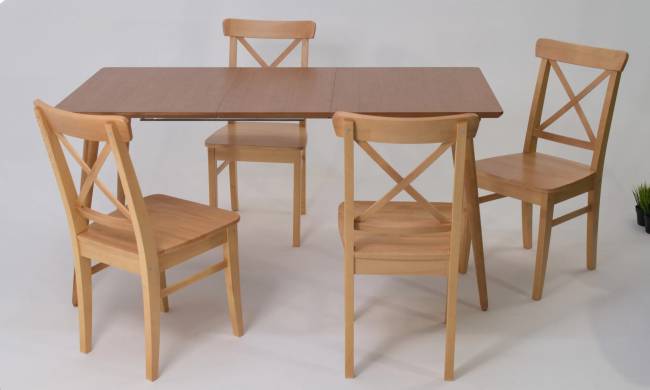 Стол Монте 120 натур со стульями Ингольф натур