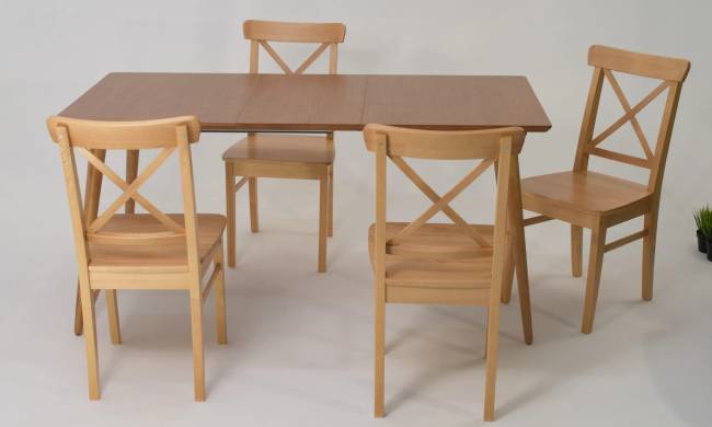 Стол Монте 120 натур со стульями Ингольф натур