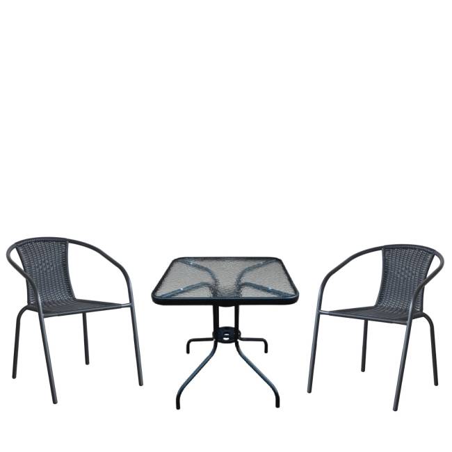 Комплект мебели Асоль LRC03/LRT03-60x60 Black (2+1) Комплект мебели Асоль LRC03/LRT03-60x60 Black (2+1)