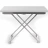 Стол-трансформер Левмар Compact G15/S59 белый глянец/ опоры серебро Стол-трансформер Левмар Compact G15/S59 белый глянец/ опоры серебро