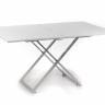 Стол-трансформер Левмар Compact G15/S59 белый глянец/ опоры серебро Стол-трансформер Левмар Compact G15/S59 белый глянец/ опоры серебро