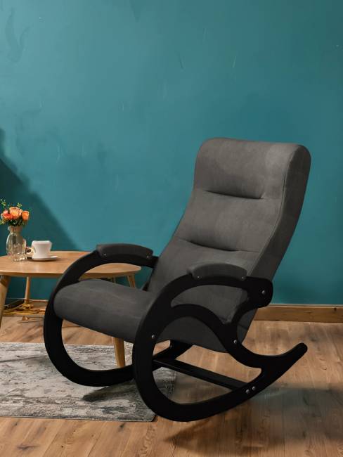 Кресло-качалка Каула экокожа Eva 6, каркас венге