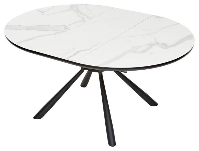 Стол VOLAND BIANCO TL-45 испанская керамика/ BLACK "белый мрамор" М-City