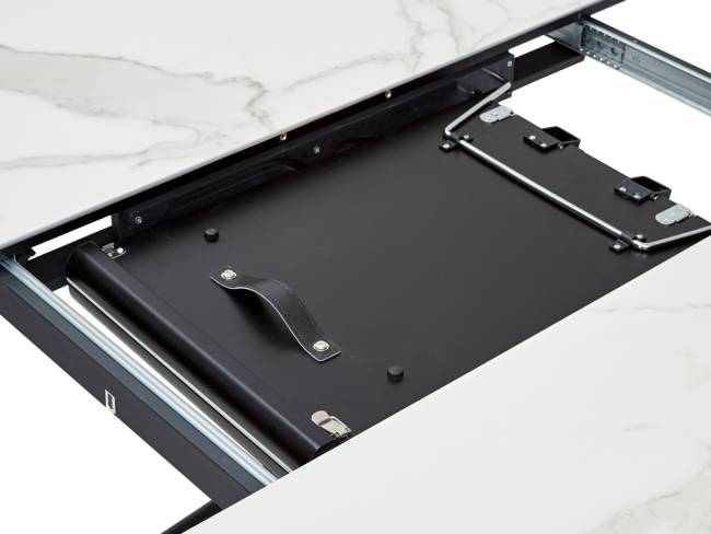 Стол VOLAND BIANCO TL-45 испанская керамика/ BLACK "белый мрамор" М-City