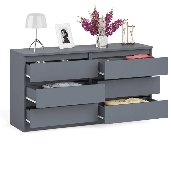 Комод на шесть ящиков Мори МК1380.6 цвет графит Комод на шесть ящиков Мори МК1380.6 цвет графит